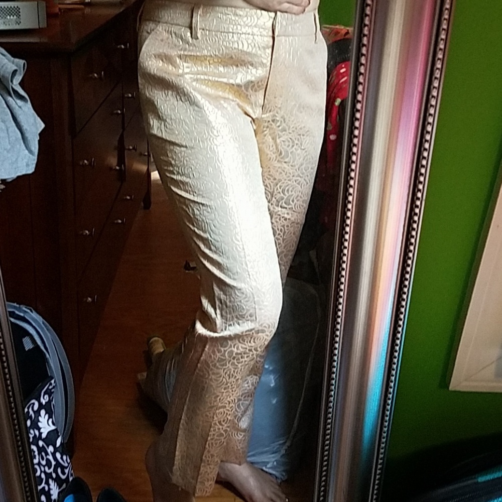 H&M Gold and Peach dress Pants size 8 NWOT